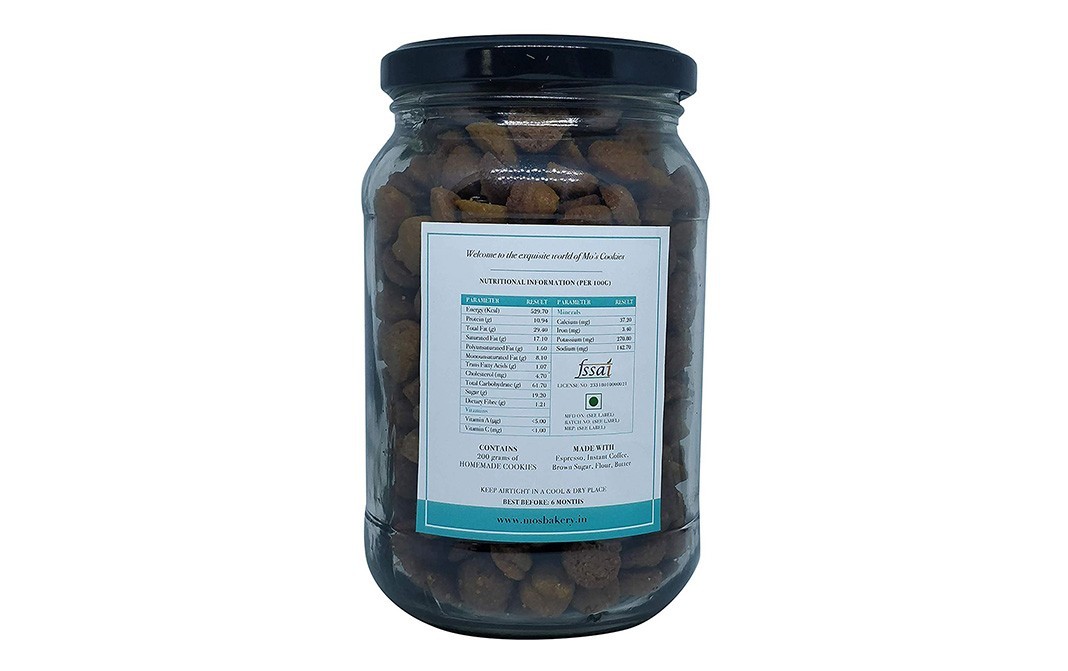 Mo's Coffee Cookies    Glass Jar  200 grams